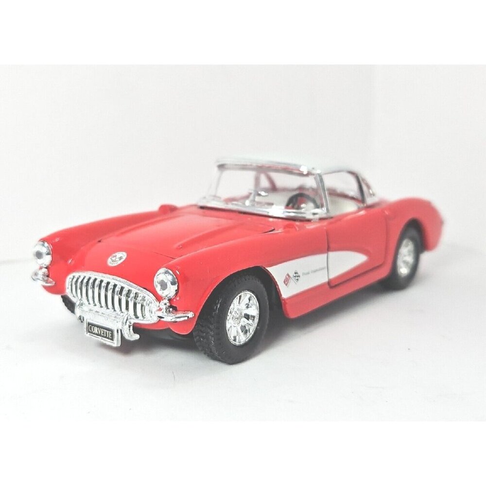 1957 Chevy Corvette Diecast Pull Back Action Red White 1:34 Scale Superior 5709